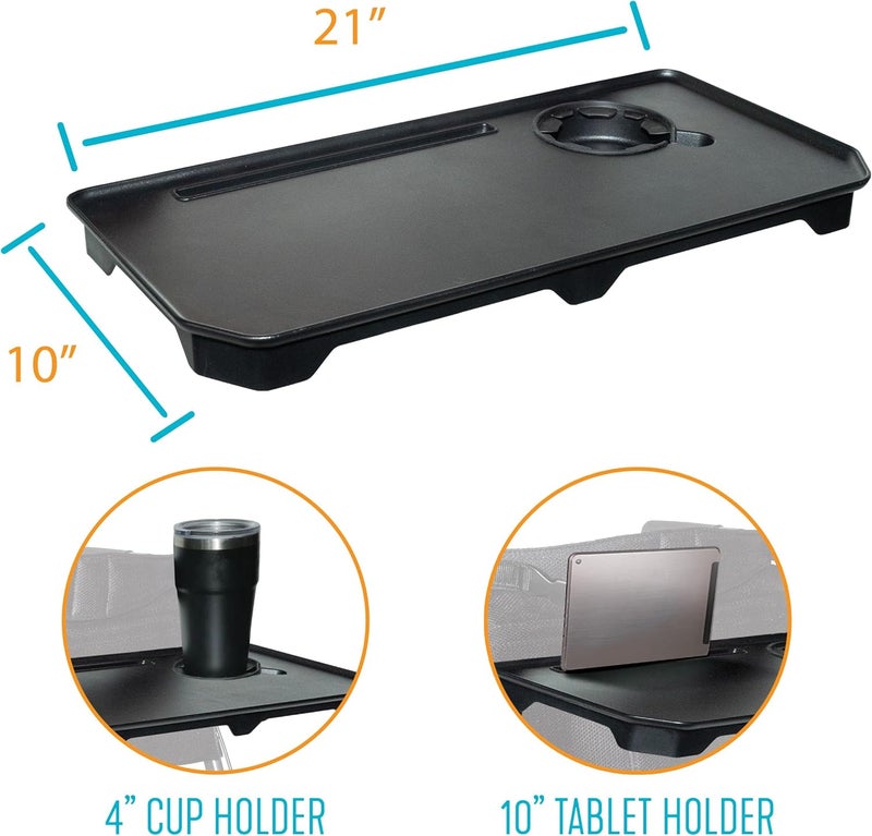 Stander Walker Tray Table, Only Compatible with 's Wonder-Walkers and Wonder-Rollators, Mobility Aid Tray-Accessory with Cup Holder, Tool-Free Assembly, Black - Image 3